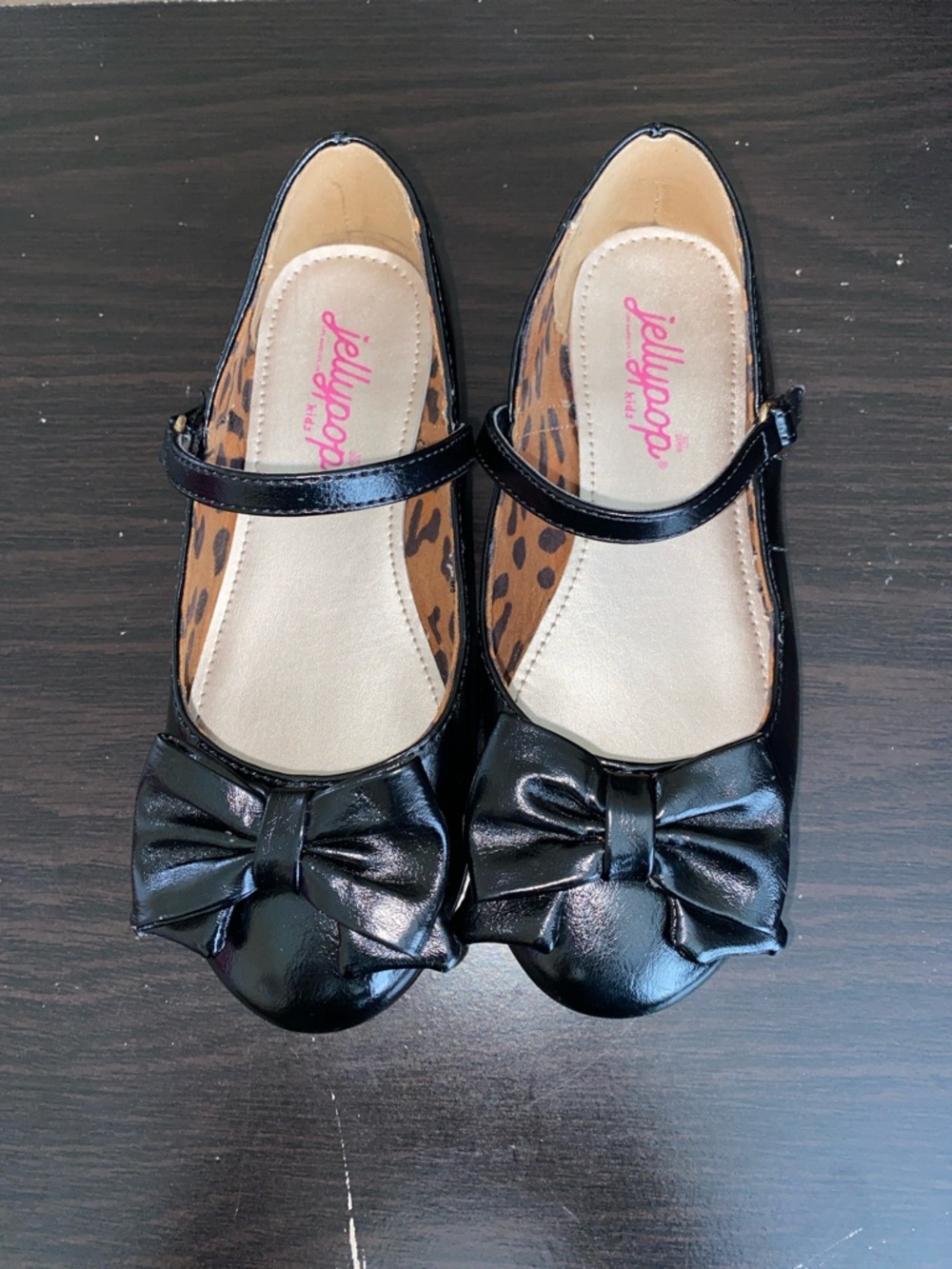 Jellypop Girls' Black Patent Mary Jane Bow Flats